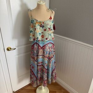 Anthropologie Eros Tasseled Kerchief Midi Dress By Hemant & Nandita